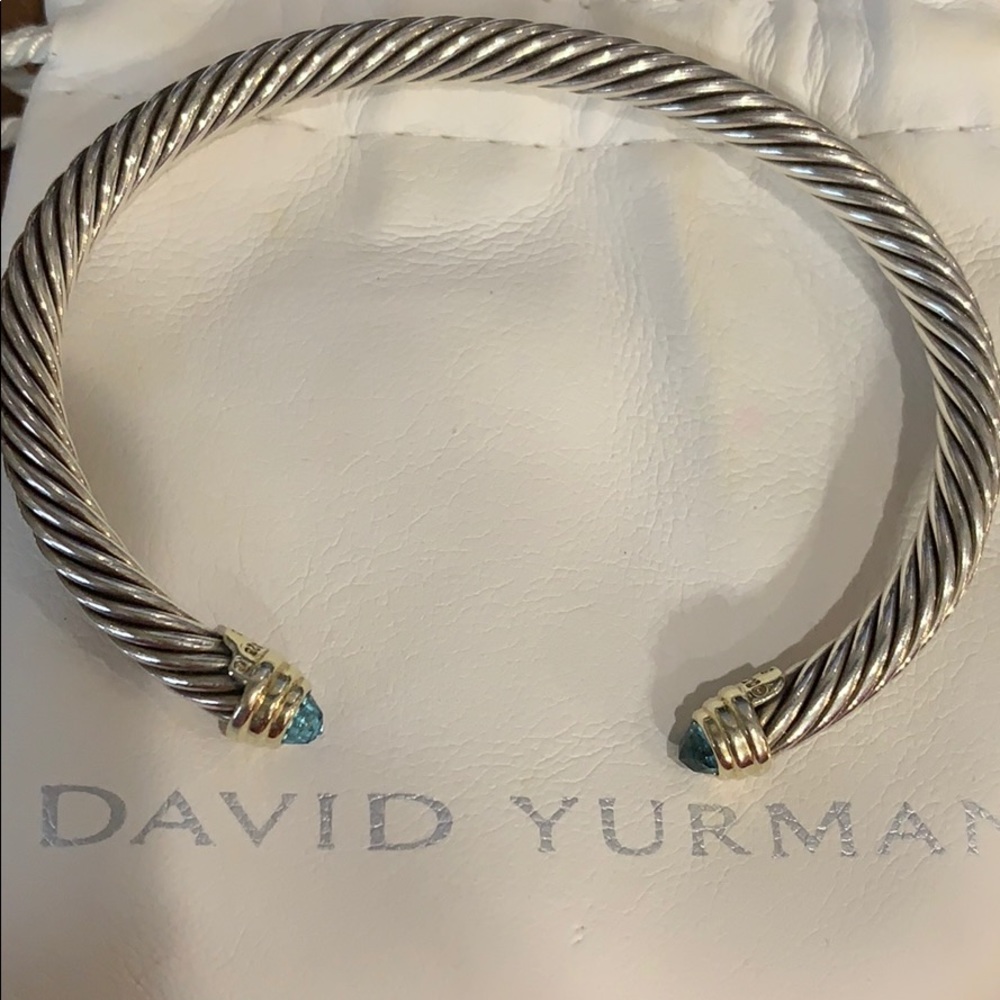 David Yurman 5mm classic cable with blue topaz